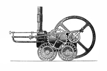 Sketch of Trevithick's first engine design